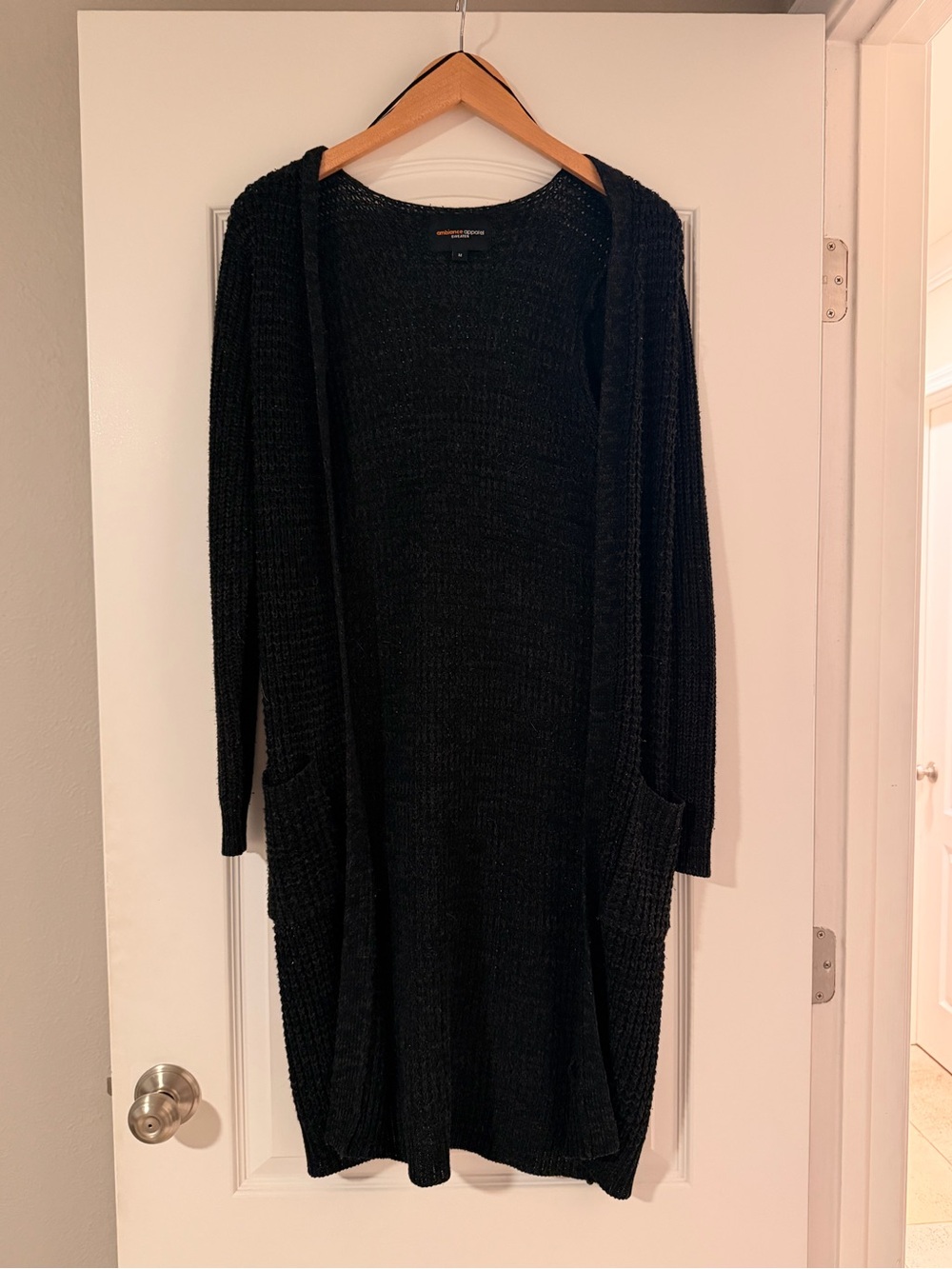 Abercrombie & Fitch Women's Black Longline Open-Front Cardigan